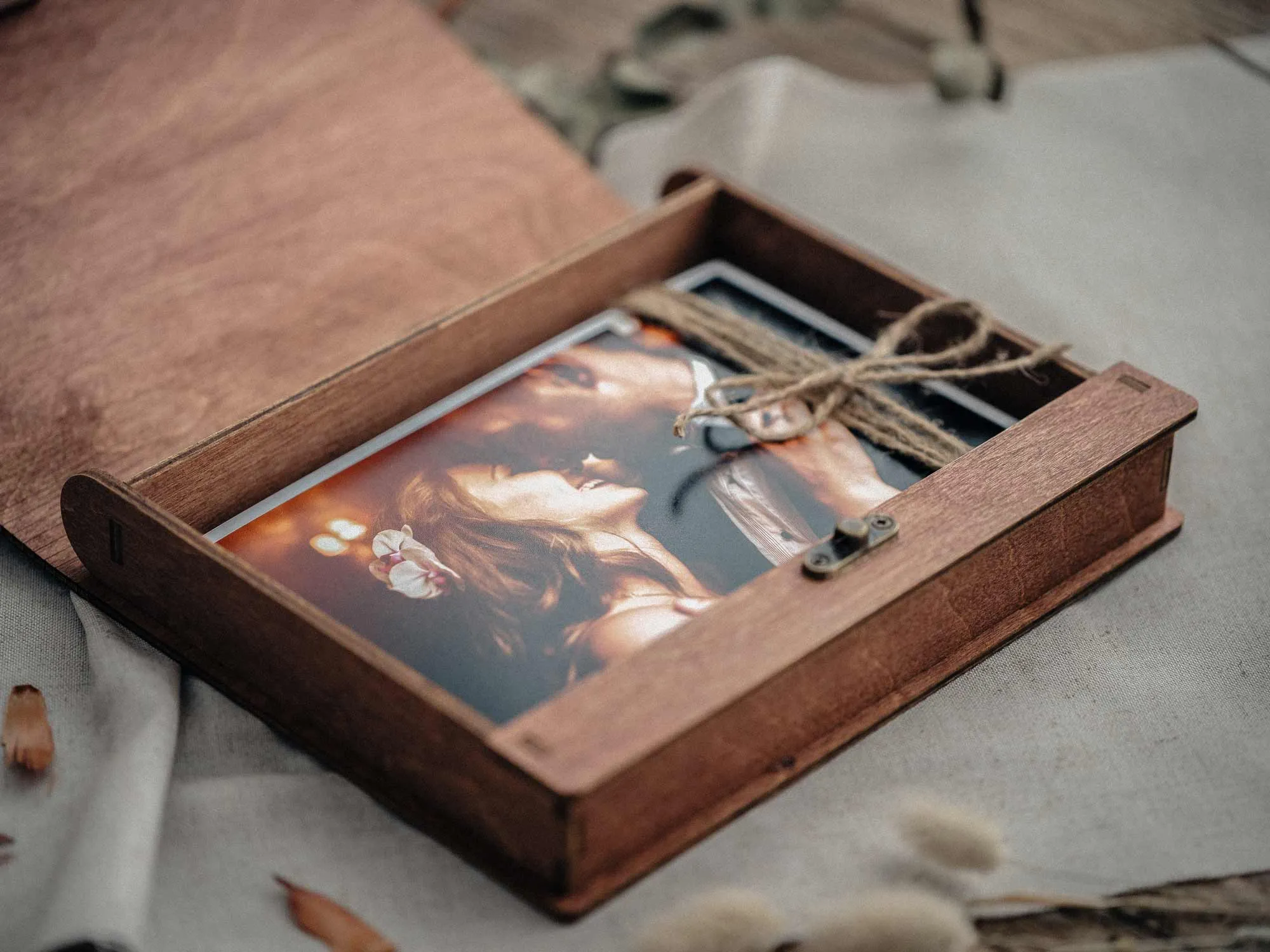 Personalized Wooden Photo Box - Perfect Wedding Gift for Friends