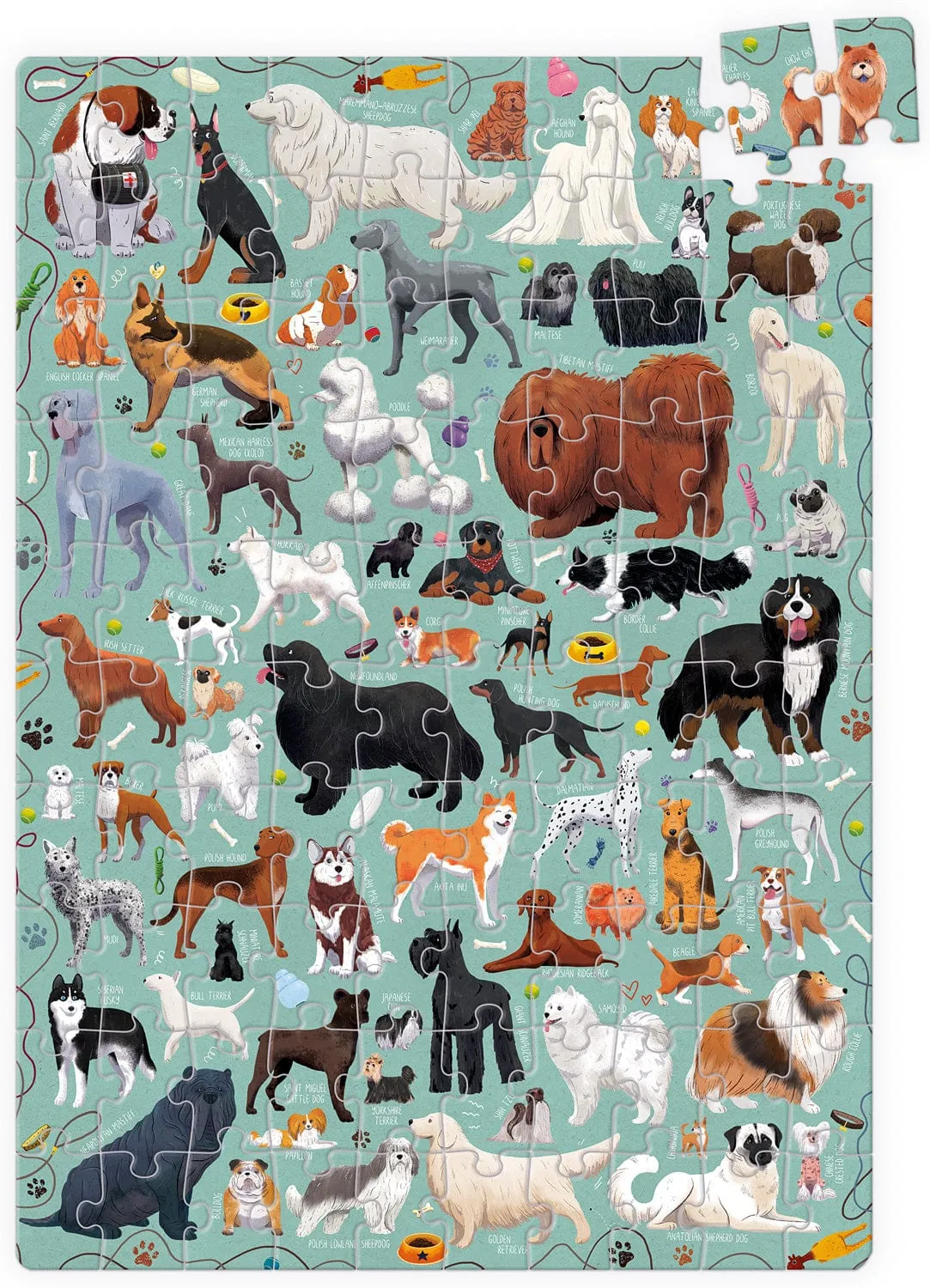 PUZZLOVE Dogs 100 Piece Puzzle