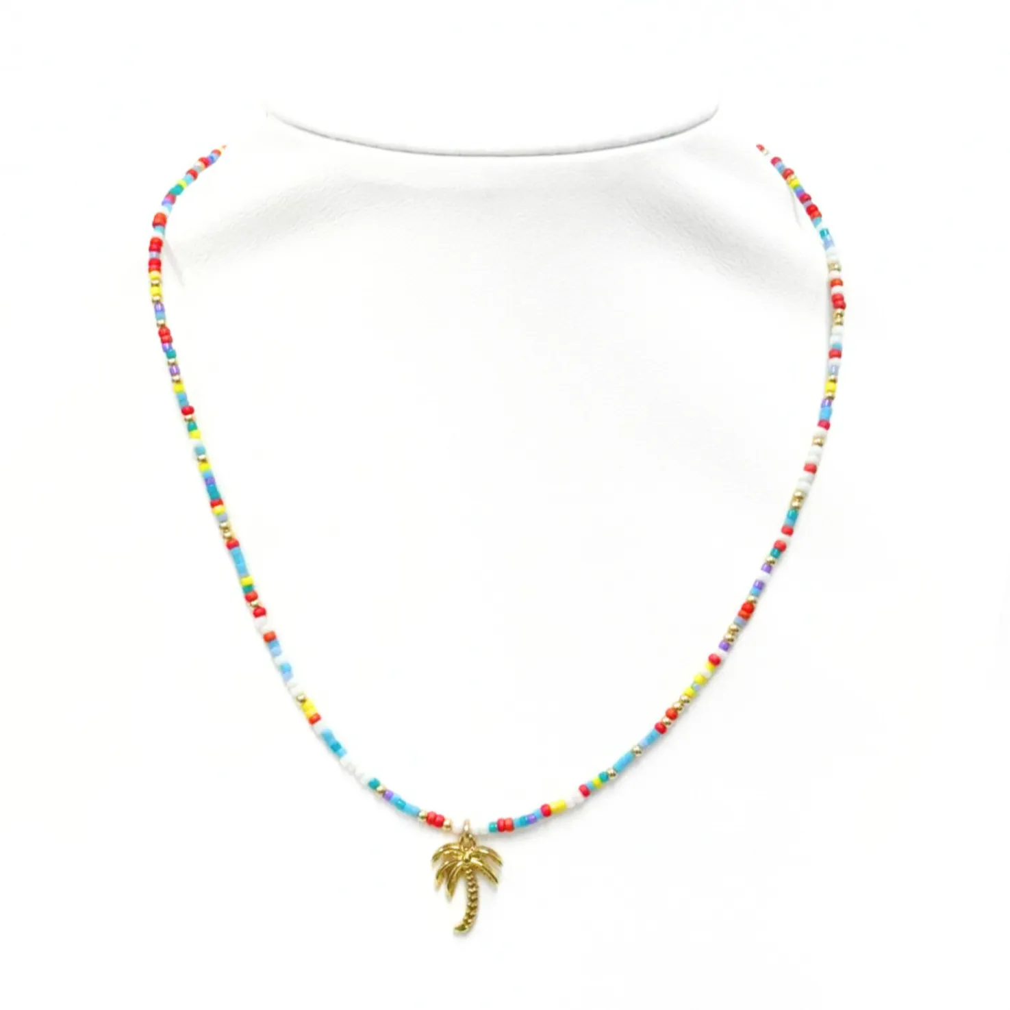 "COLORFUL   PALM TREE" Charm Choker