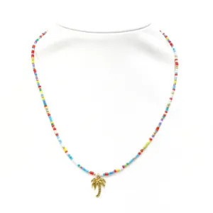 "COLORFUL   PALM TREE" Charm Choker