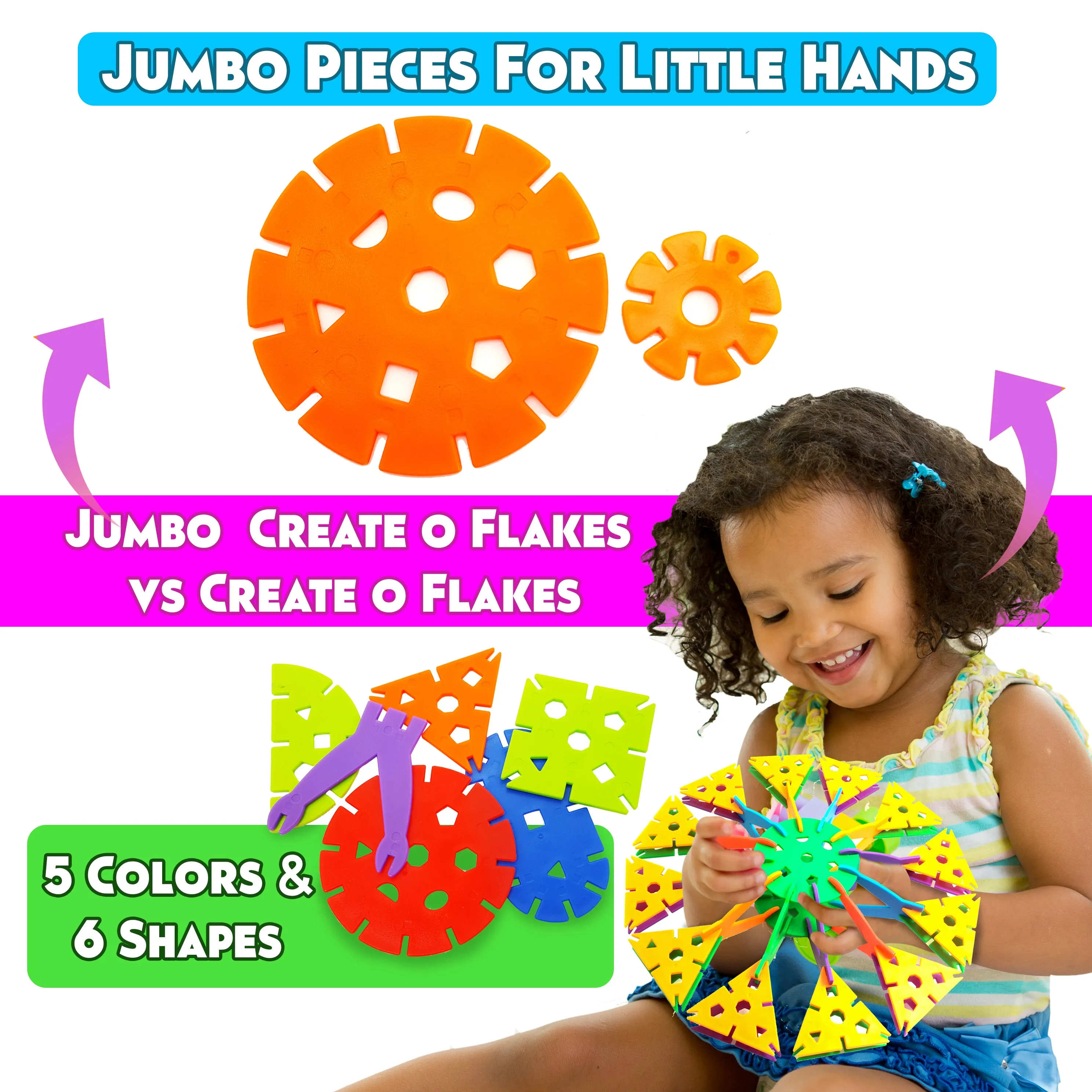 Rainbow Jumbo Creative Flakes 120 Piece Set