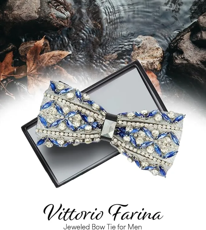 Vittorio Farina Men's Jeweled Bow Tie in Gift Box