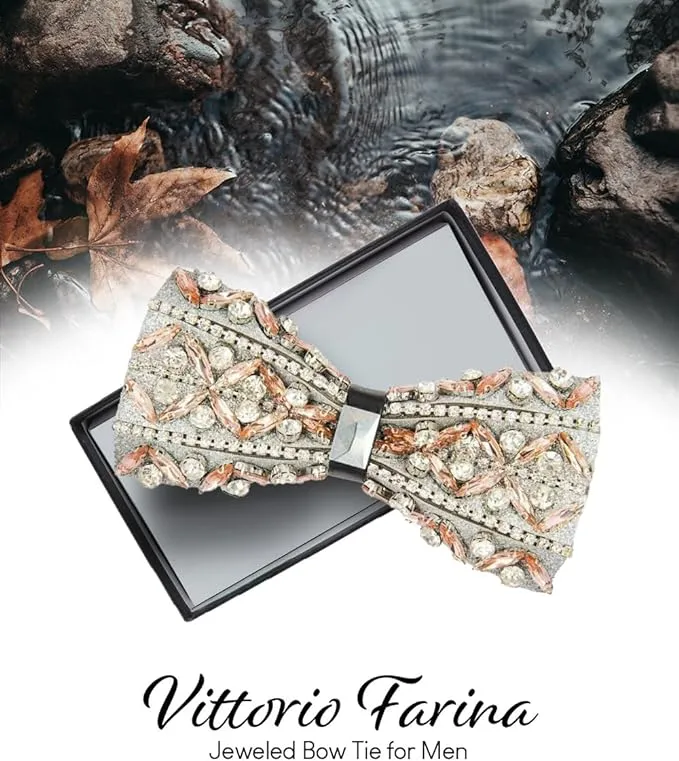 Vittorio Farina Men's Jeweled Bow Tie in Gift Box