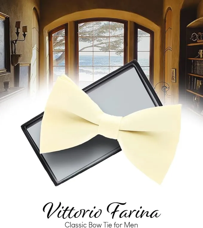 Vittorio Farina Men's Satin Bow Tie in Gift Box