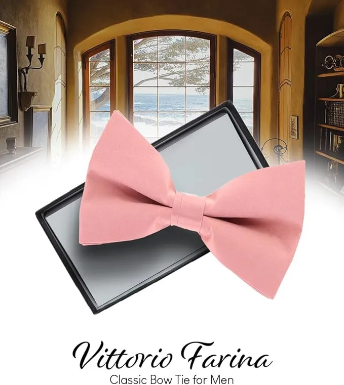 Vittorio Farina Men's Satin Bow Tie in Gift Box