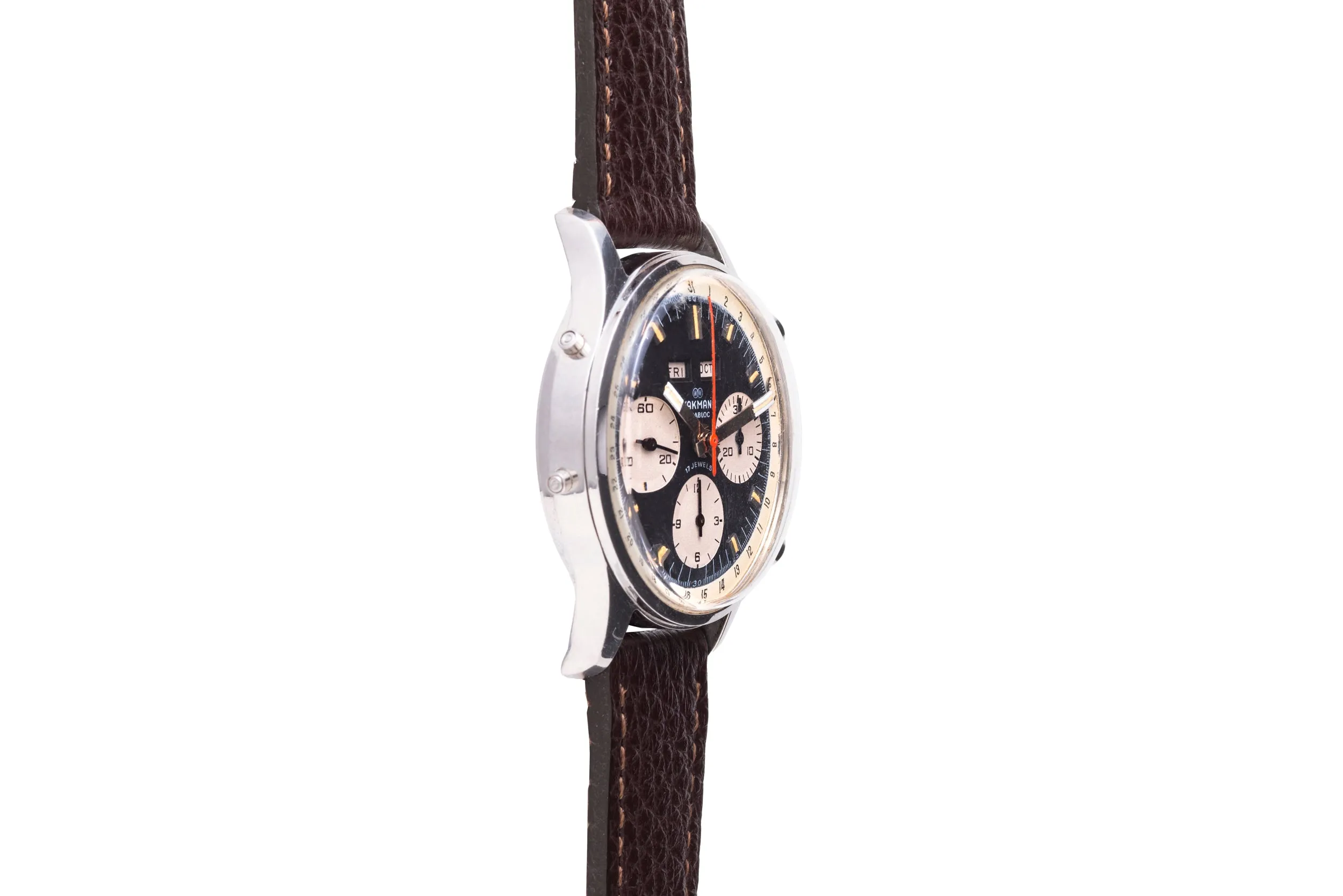 Wakmann Triple Calendar 'Reverse-Panda' Chronograph