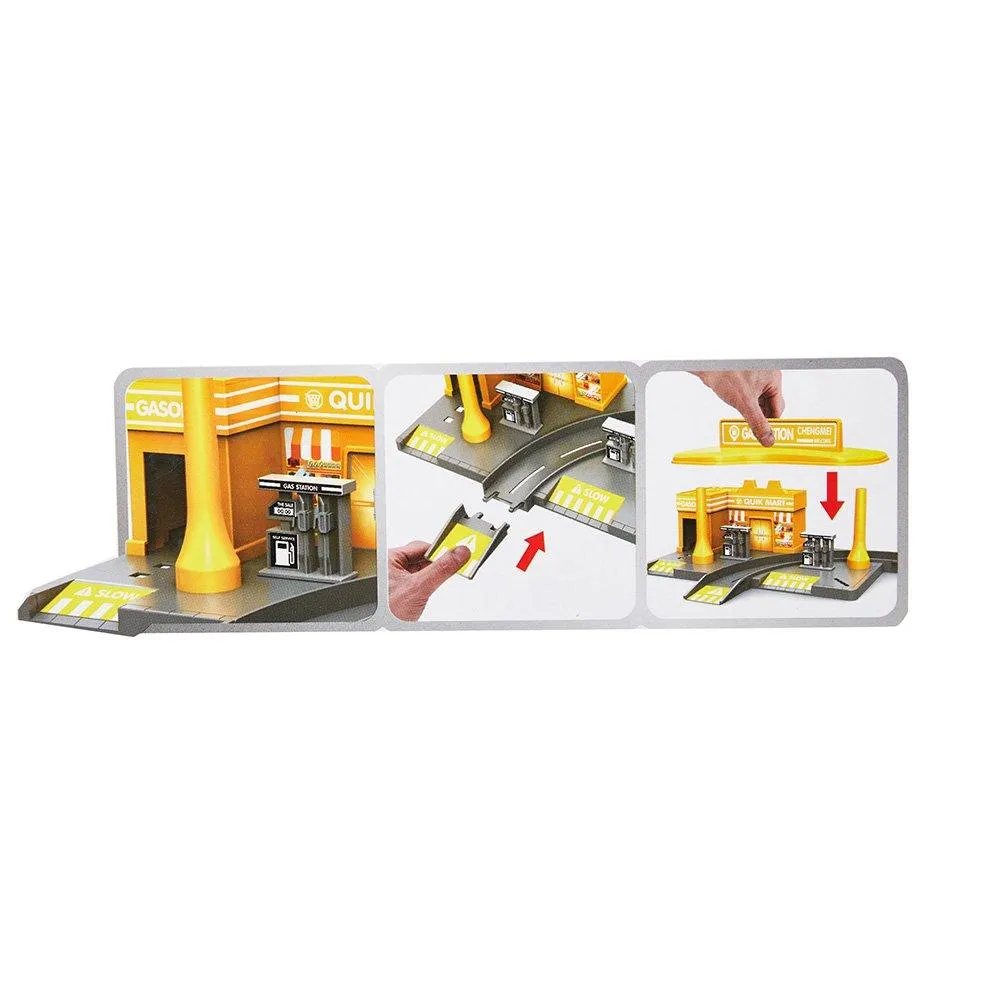 Yellow Gas Station Toy Playset Educational Toys for Kids 3 and up